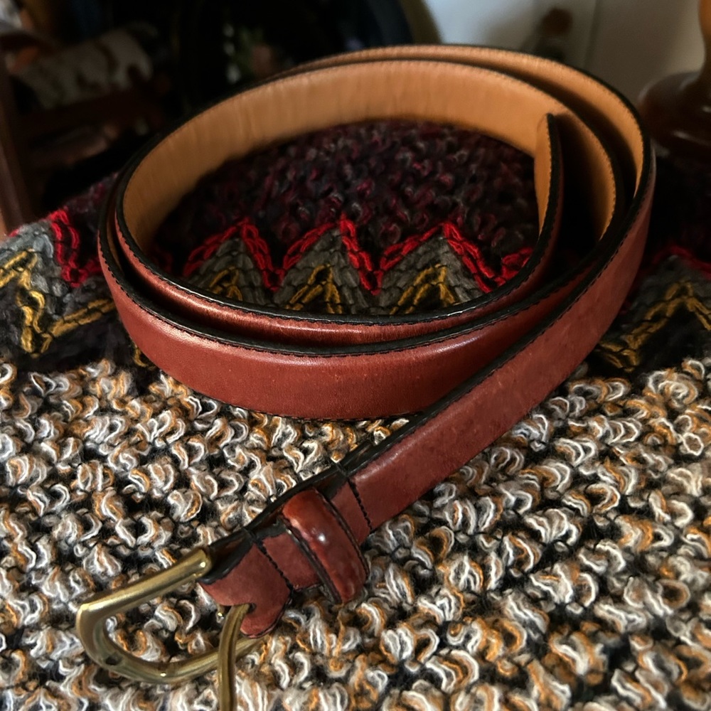 Full Grain Leather Size 44 Brown Belt - Picture 4 of 7